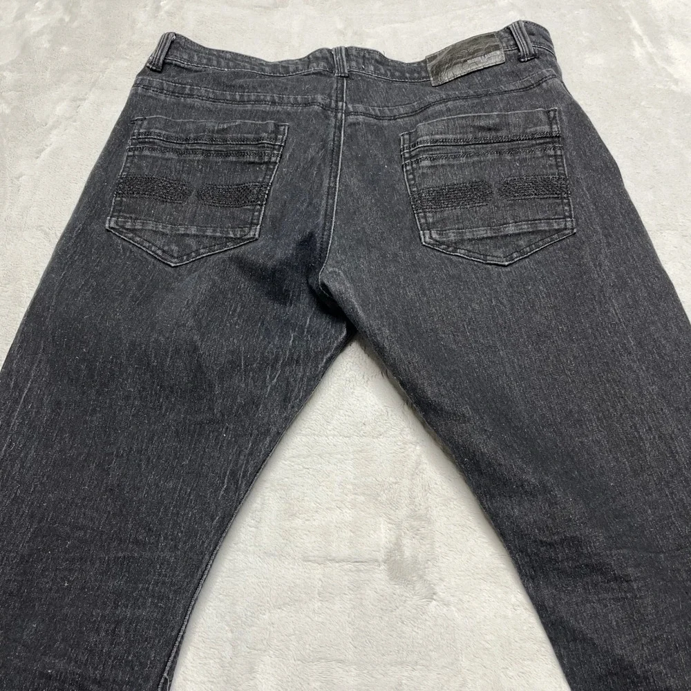 Hudson & Barrow NYC Mens Jeans 32x30 Black Stretch Embroidered Pockets